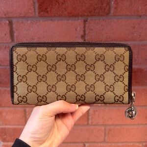 Gucci Long Monogram Zip Wallet